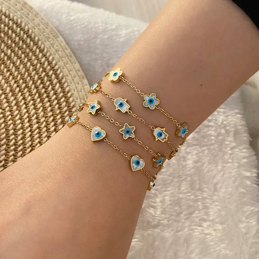 Elegant Cute Star Flower 304 Stainless Steel 18K Gold Plated