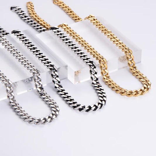 Solid Color Stainless Steel Polishing Plating 18k Gold Plated Long Necklace